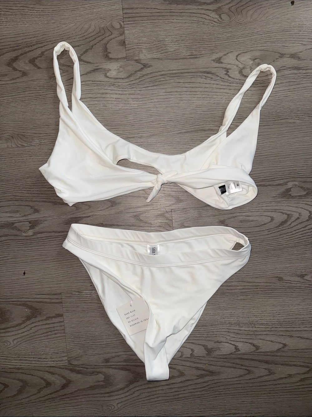 Tie-Front White Bikini Set - Classic Two-Piece Swimwear